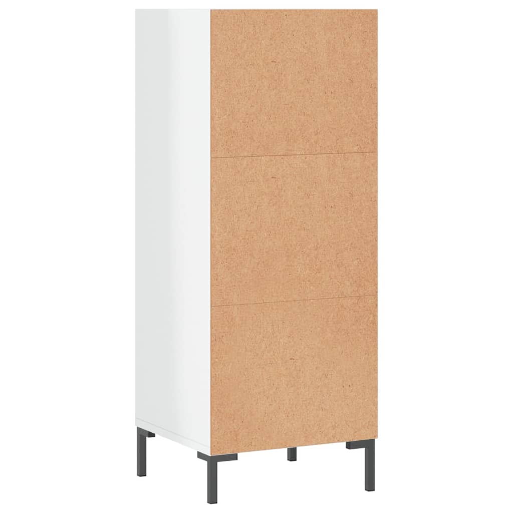 skænk 34,5x32,5x90 cm konstrueret træ hvid højglans