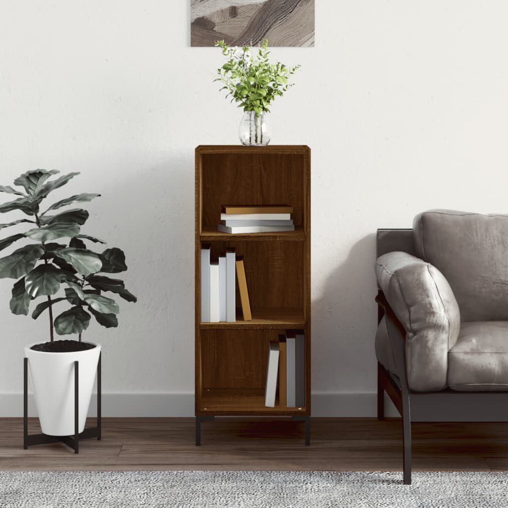 skænk 34,5x32,5x90 cm konstrueret træ brun egetræsfarve