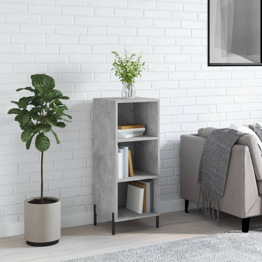 skænk 34,5x32,5x90 cm konstrueret træ betongrå