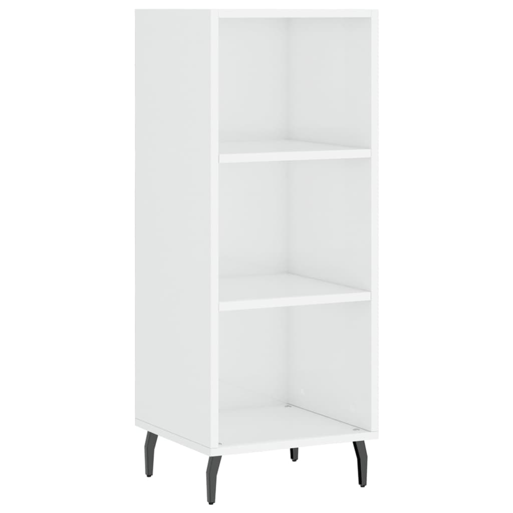 skænk 34,5x32,5x90 cm konstrueret træ hvid højglans