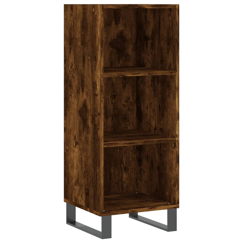 skænk 34,5x32,5x90 cm konstrueret træ røget egetræsfarve