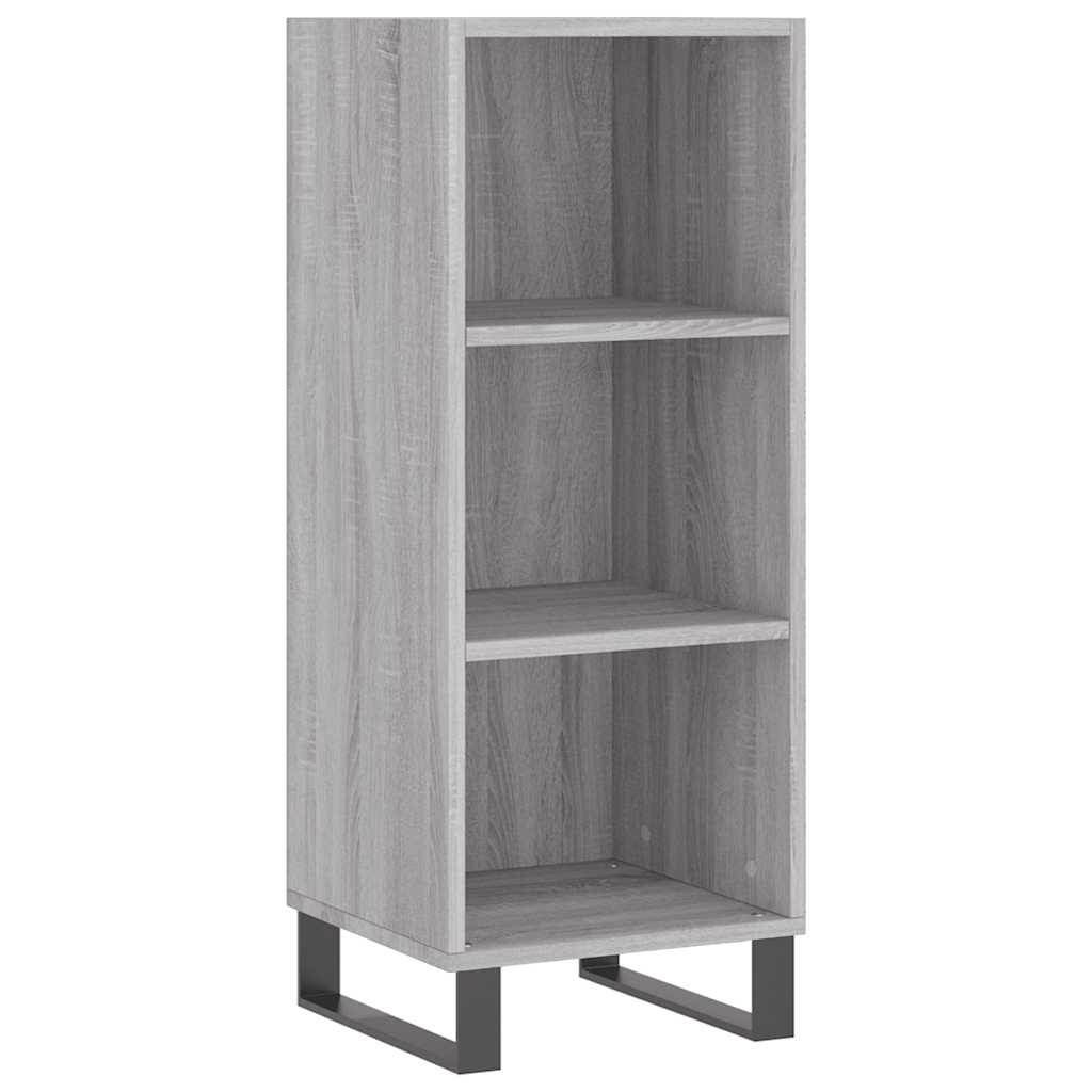 skænk 34,5x32,5x90 cm konstrueret træ grå sonoma-eg
