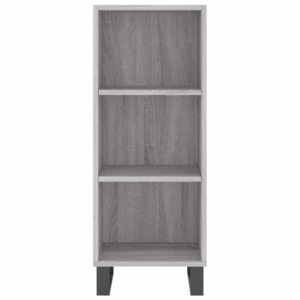 skænk 34,5x32,5x90 cm konstrueret træ grå sonoma-eg