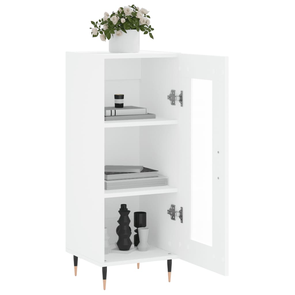 skænk 34,5x34x90 cm konstrueret træ hvid