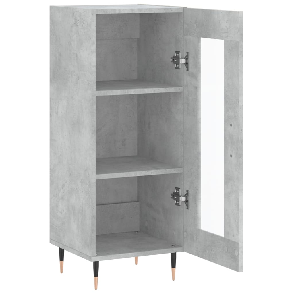 skænk 34,5x34x90 cm konstrueret træ betongrå