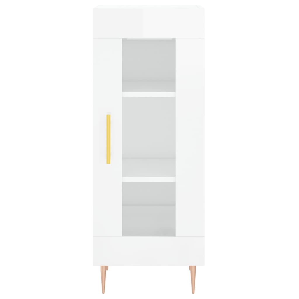 skænk 34,5x34x90 cm konstrueret træ hvid højglans