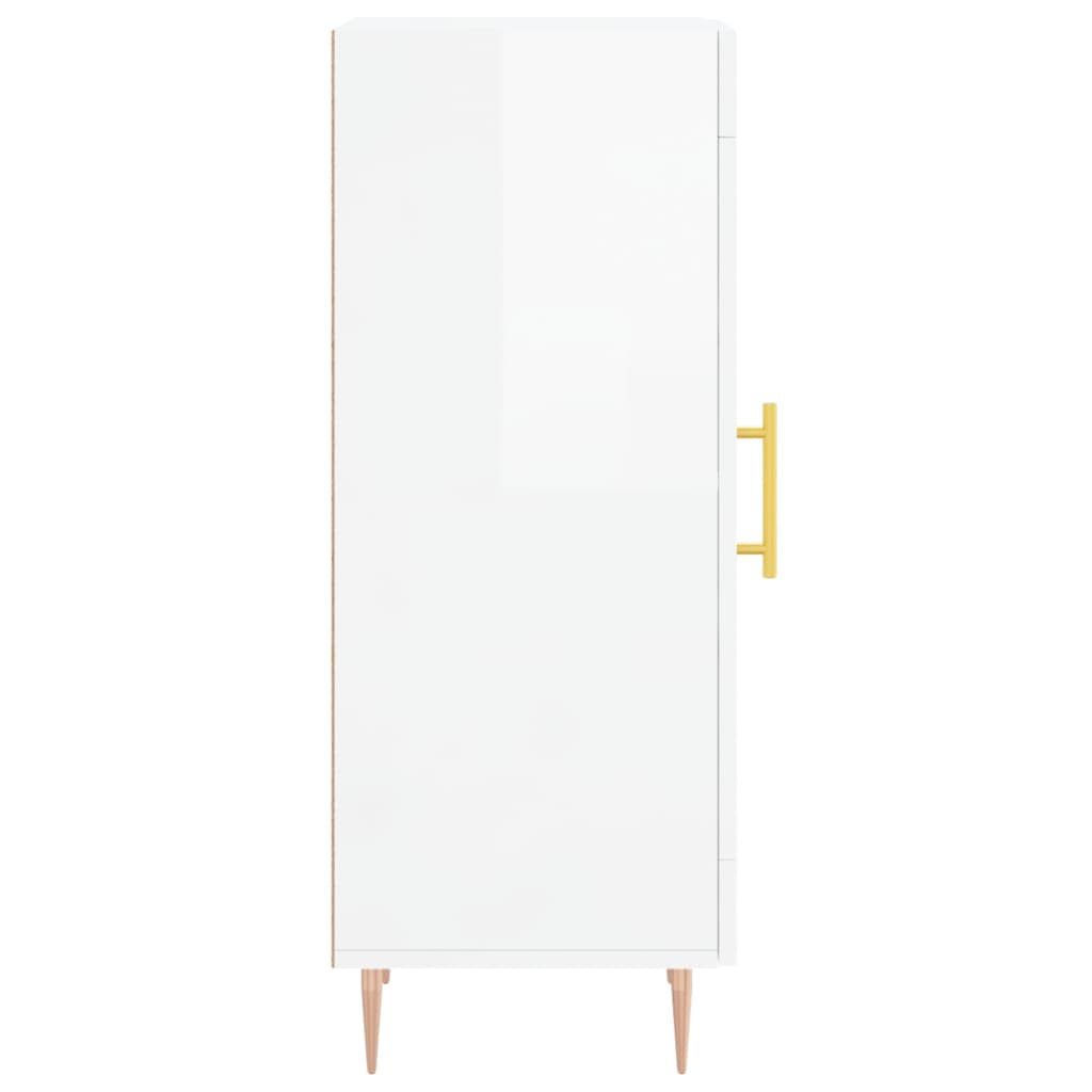 skænk 34,5x34x90 cm konstrueret træ hvid højglans
