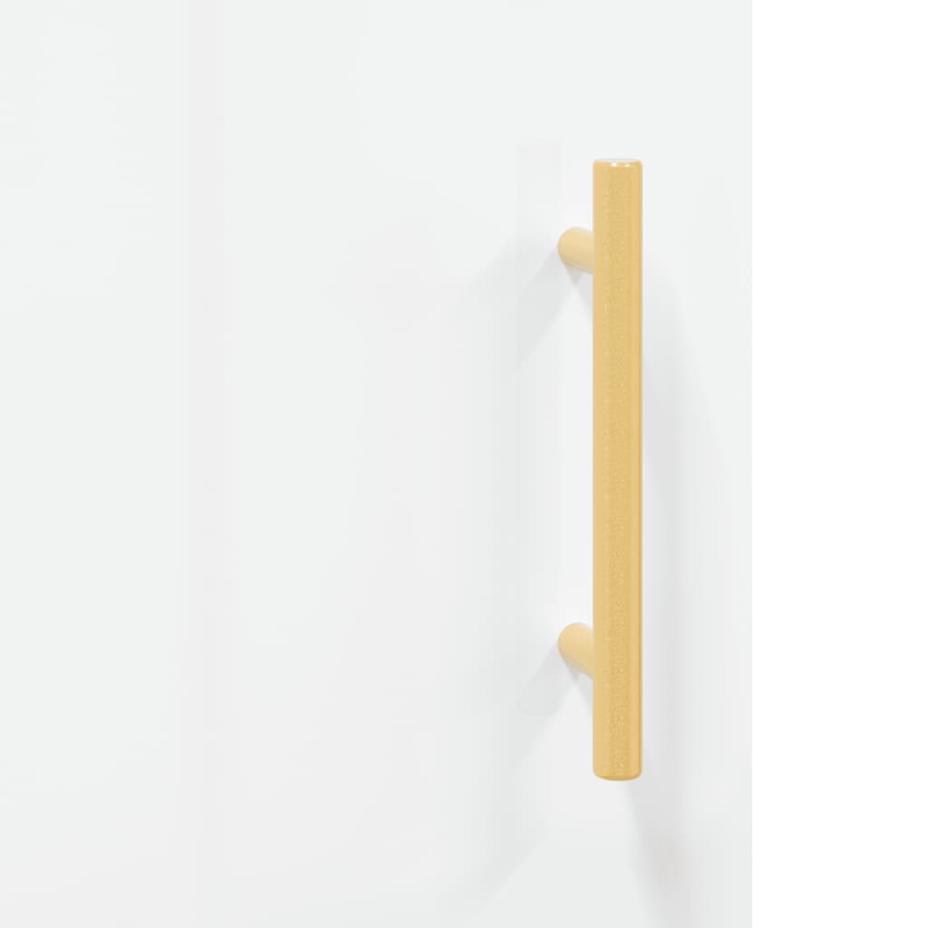 skænk 34,5x34x90 cm konstrueret træ hvid højglans
