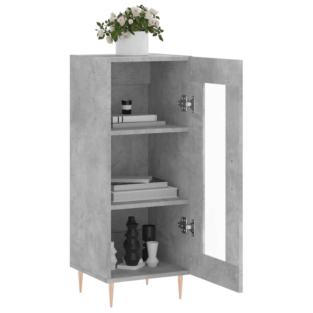skænk 34,5x34x90 cm konstrueret træ betongrå