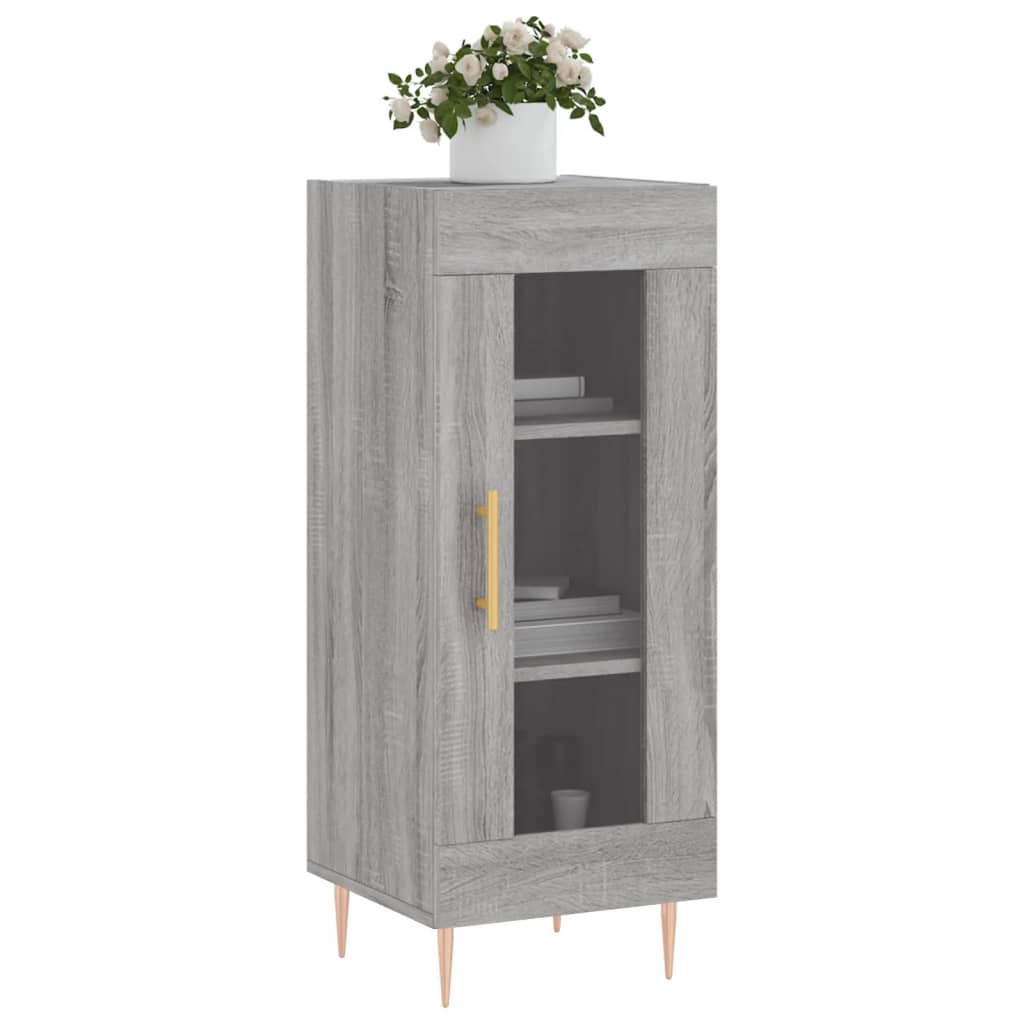 skænk 34,5x34x90 cm konstrueret træ grå sonoma-eg