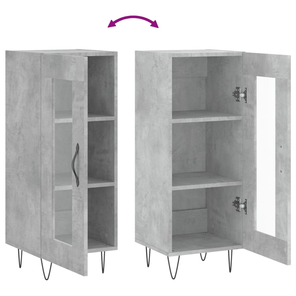 skænk 34,5x34x90 cm konstrueret træ betongrå