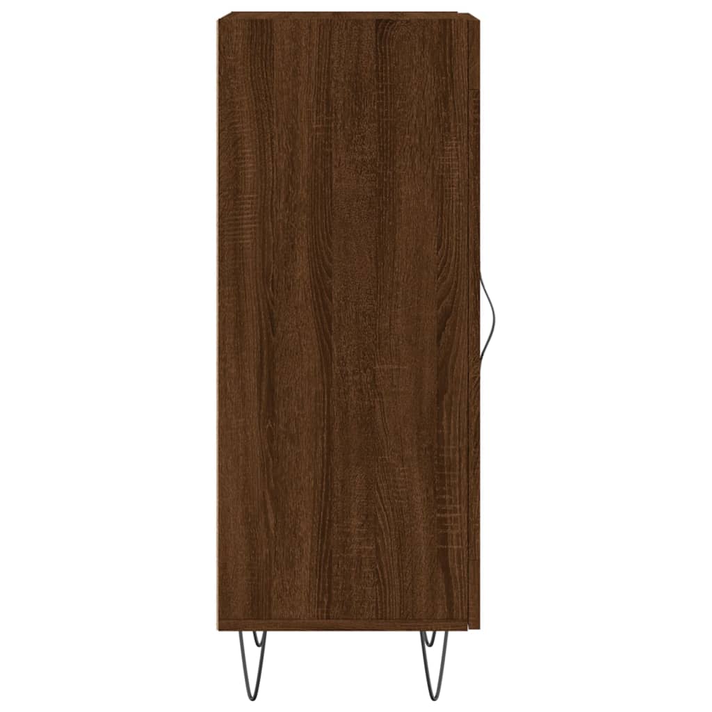 skænk 34,5x34x90 cm konstrueret træ brun egetræsfarve