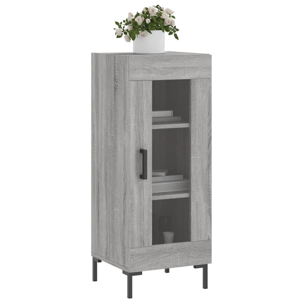 skænk 34,5x34x90 cm konstrueret træ grå sonoma-eg