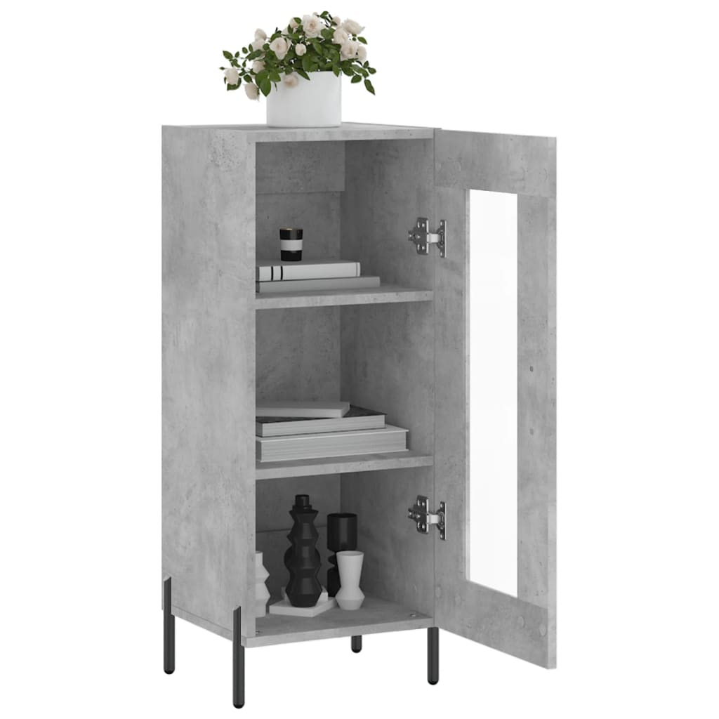 skænk 34,5x34x90 cm konstrueret træ betongrå
