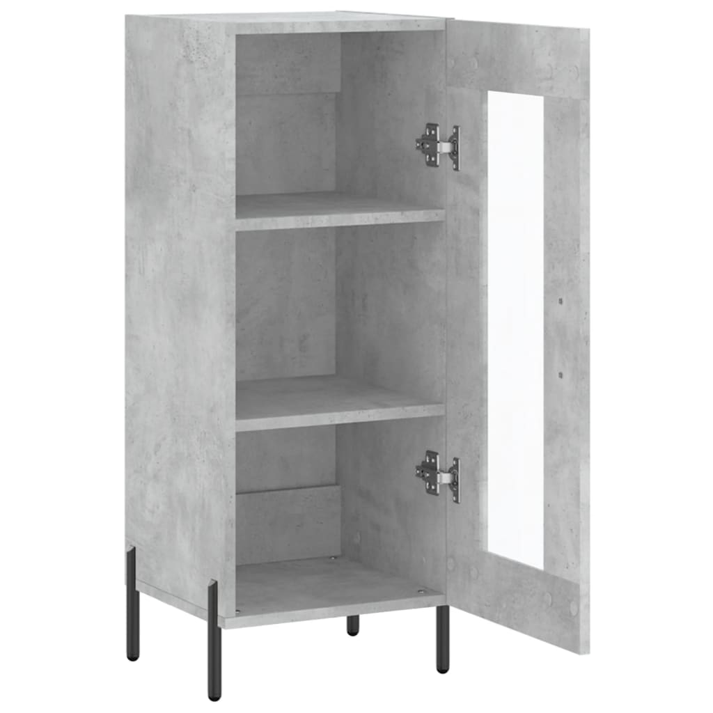 skænk 34,5x34x90 cm konstrueret træ betongrå
