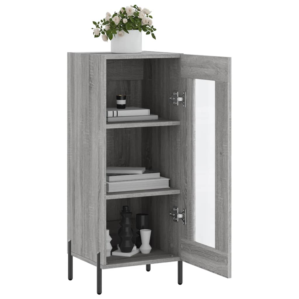 skænk 34,5x34x90 cm konstrueret træ grå sonoma-eg
