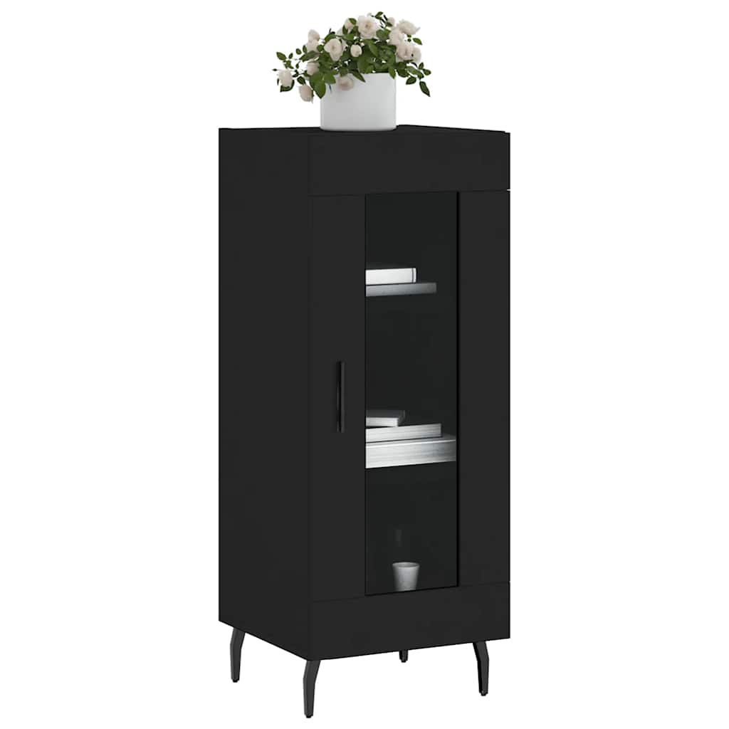 skænk 34,5x34x90 cm konstrueret træ sort