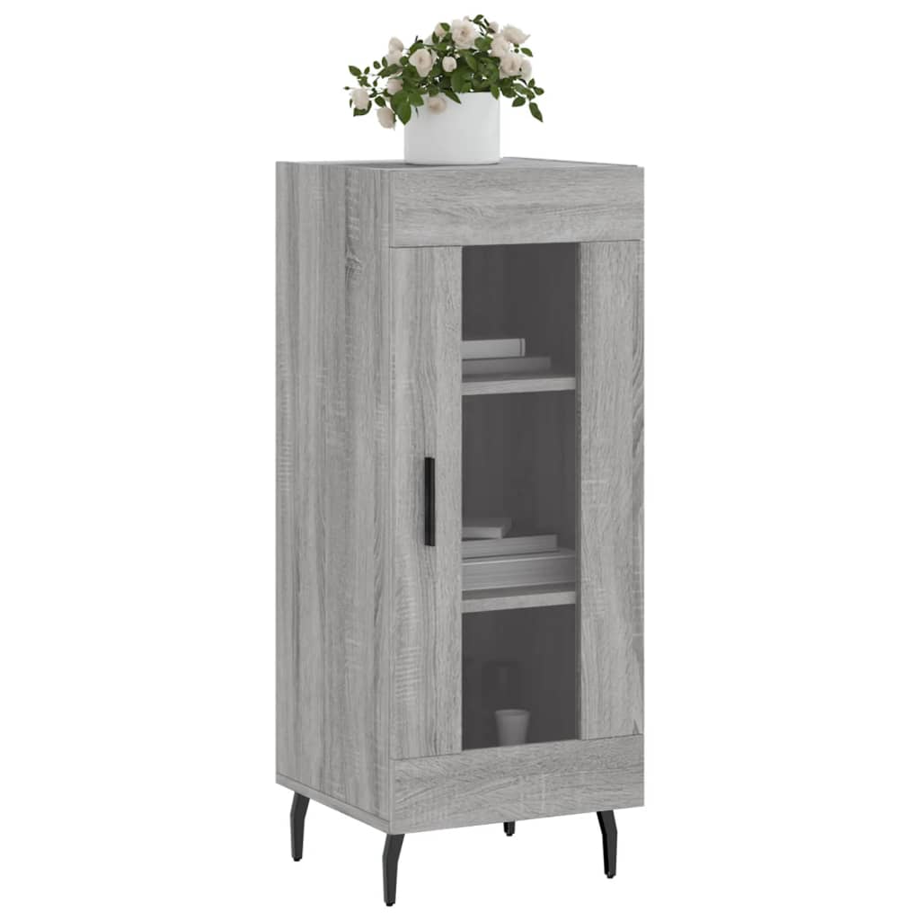 skænk 34,5x34x90 cm konstrueret træ grå sonoma-eg