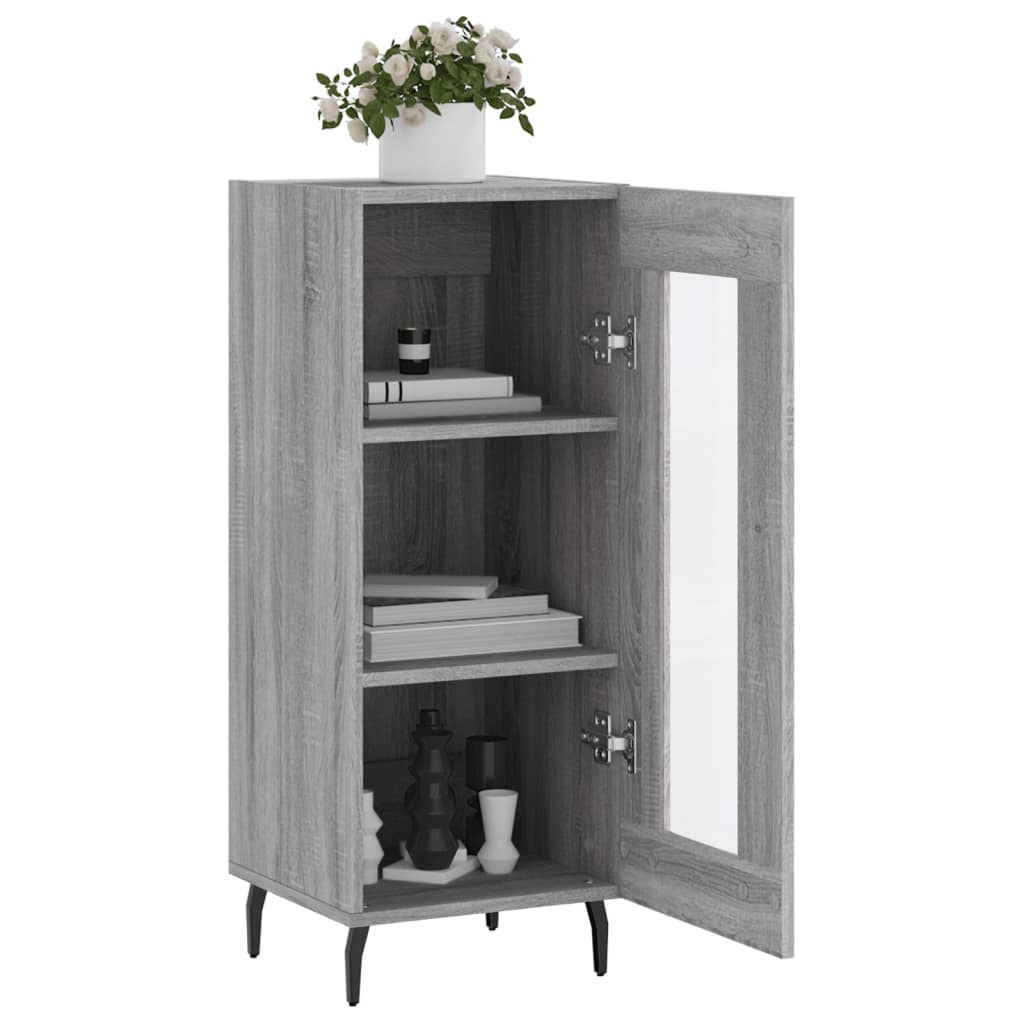 skænk 34,5x34x90 cm konstrueret træ grå sonoma-eg