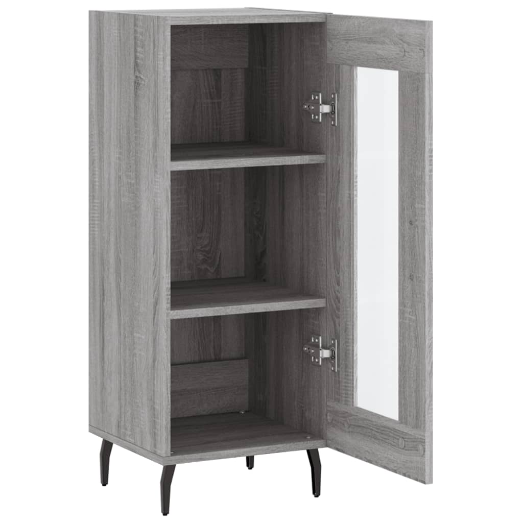 skænk 34,5x34x90 cm konstrueret træ grå sonoma-eg