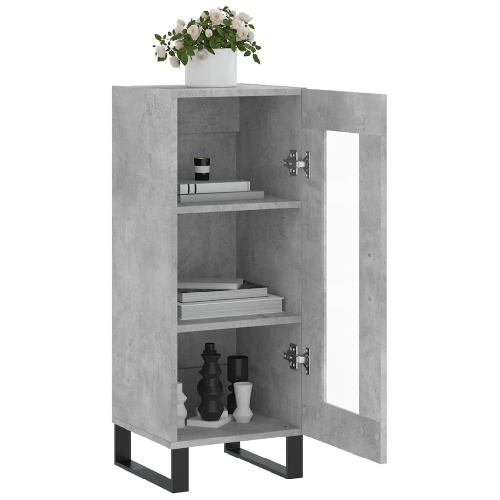 skænk 34,5x34x90 cm konstrueret træ betongrå
