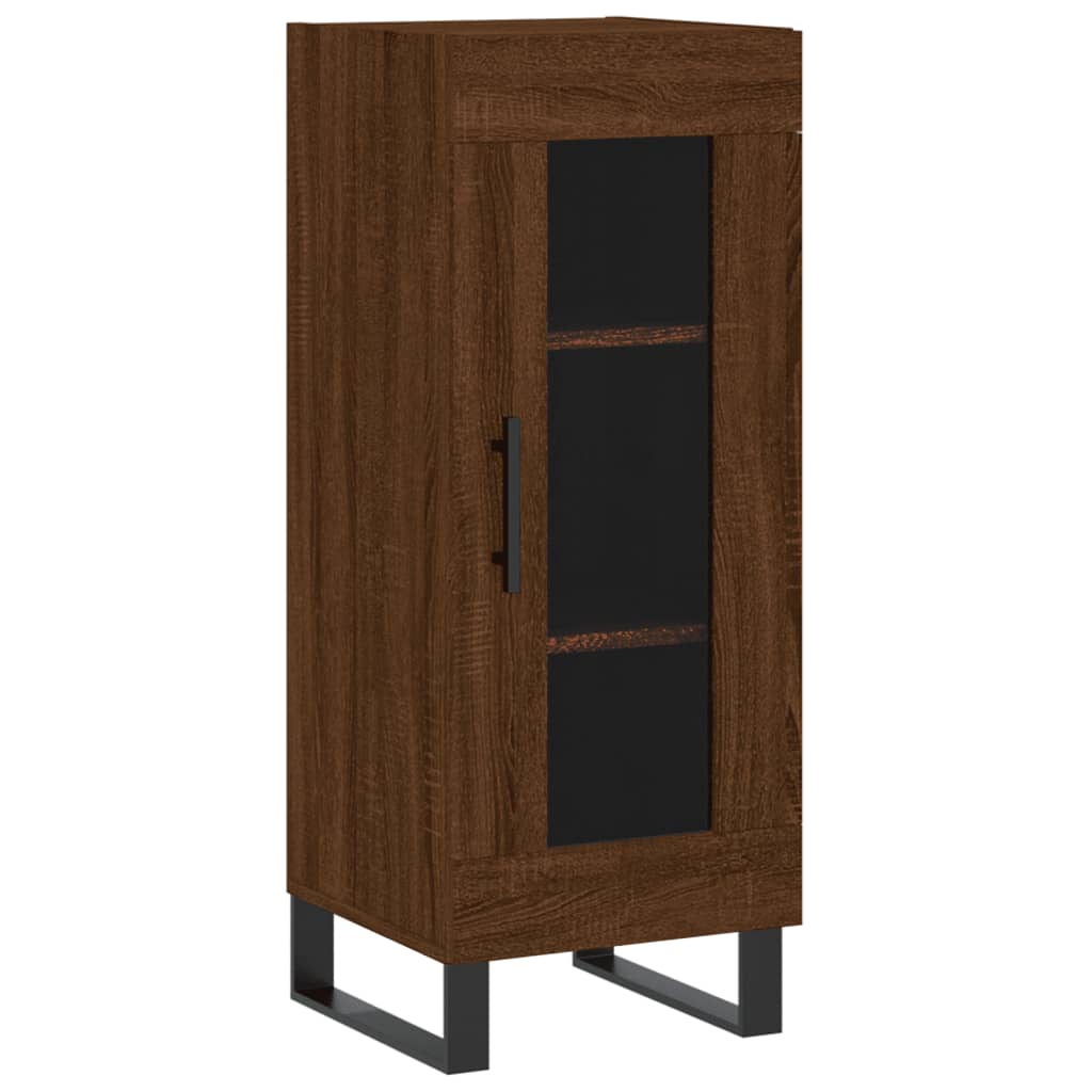 skænk 34,5x34x90 cm konstrueret træ brun egetræsfarve