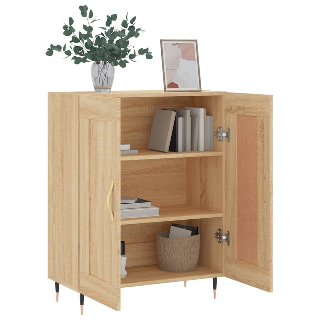 skænk 69,5x34x90 cm konstrueret træ sonoma-eg