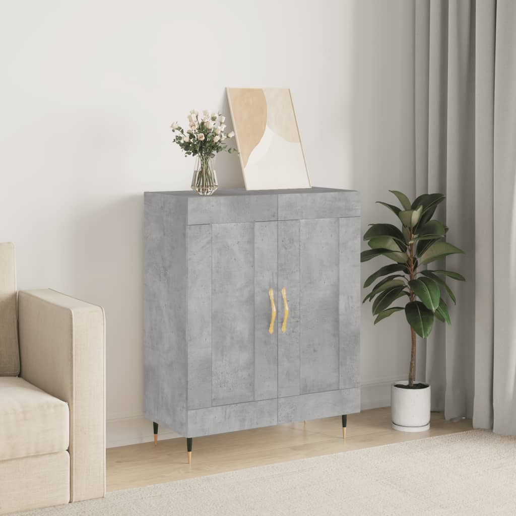 skænk 69,5x34x90 cm konstrueret træ betongrå