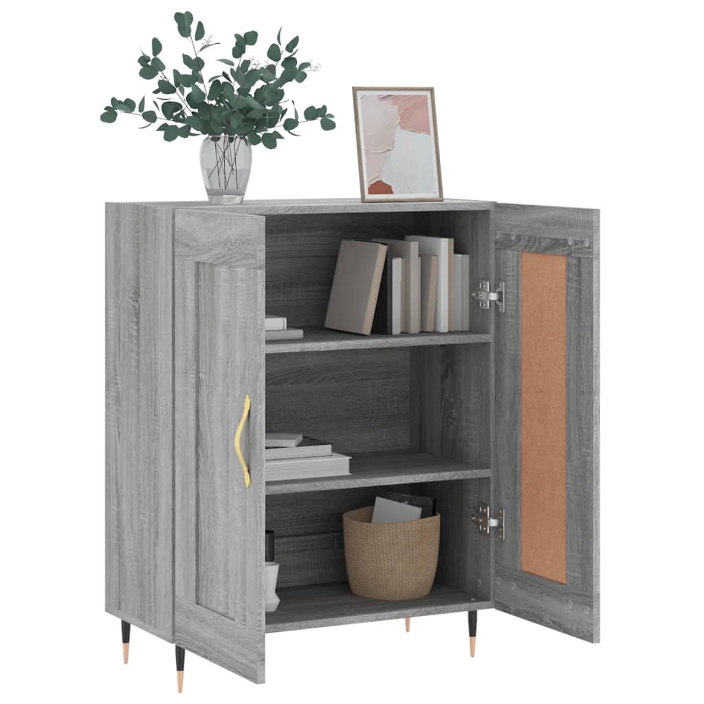 skænk 69,5x34x90 cm konstrueret træ grå sonoma-eg