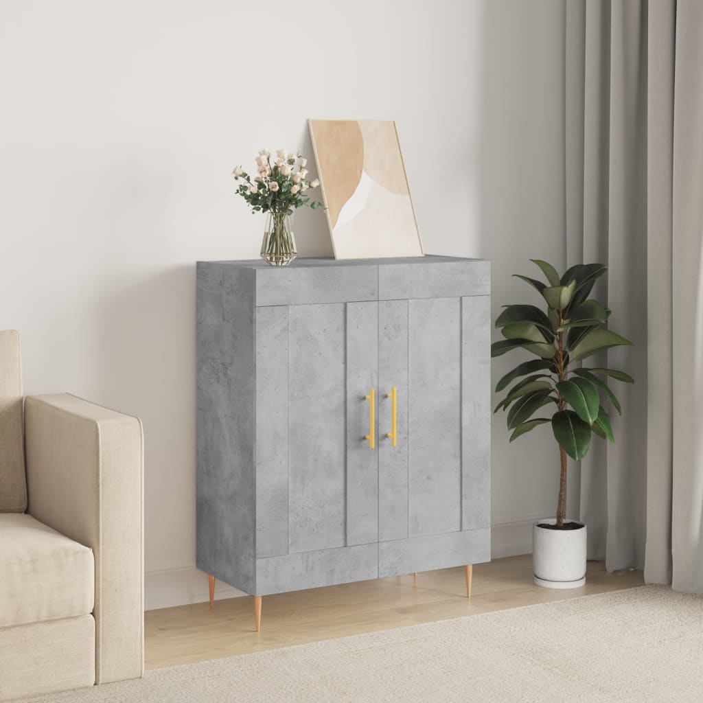 skænk 69,5x34x90 cm konstrueret træ betongrå