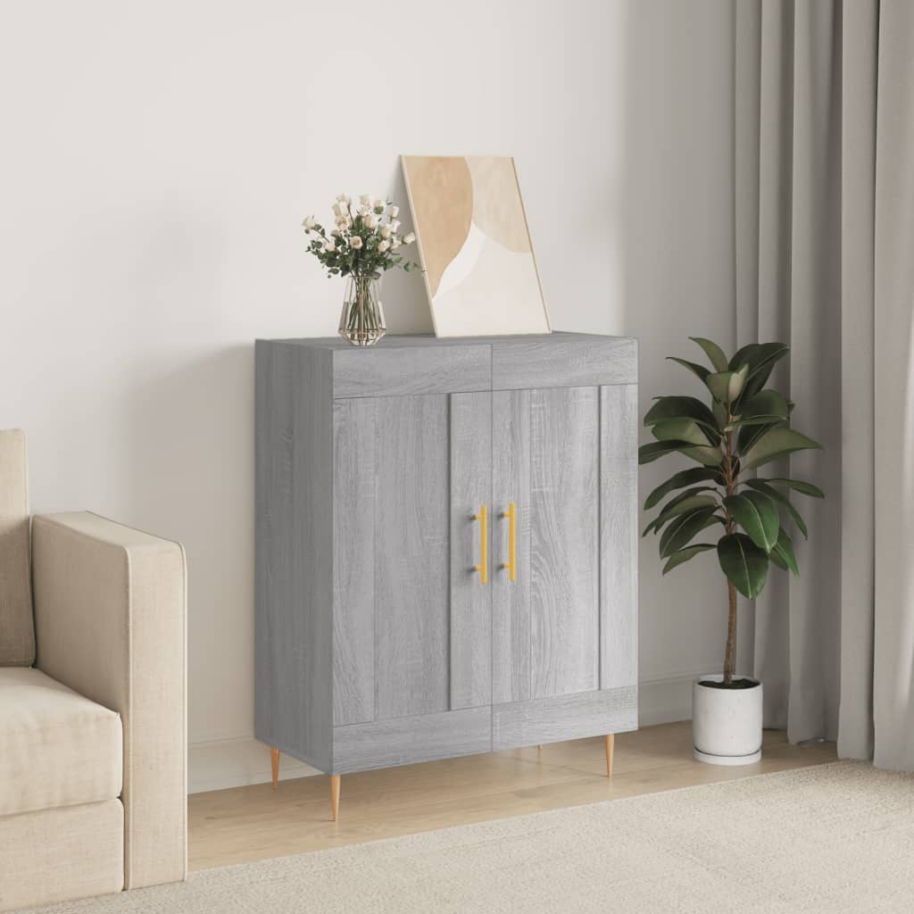 skænk 69,5x34x90 cm konstrueret træ grå sonoma-eg