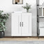 skænk 69,5x34x90 cm konstrueret træ hvid højglans