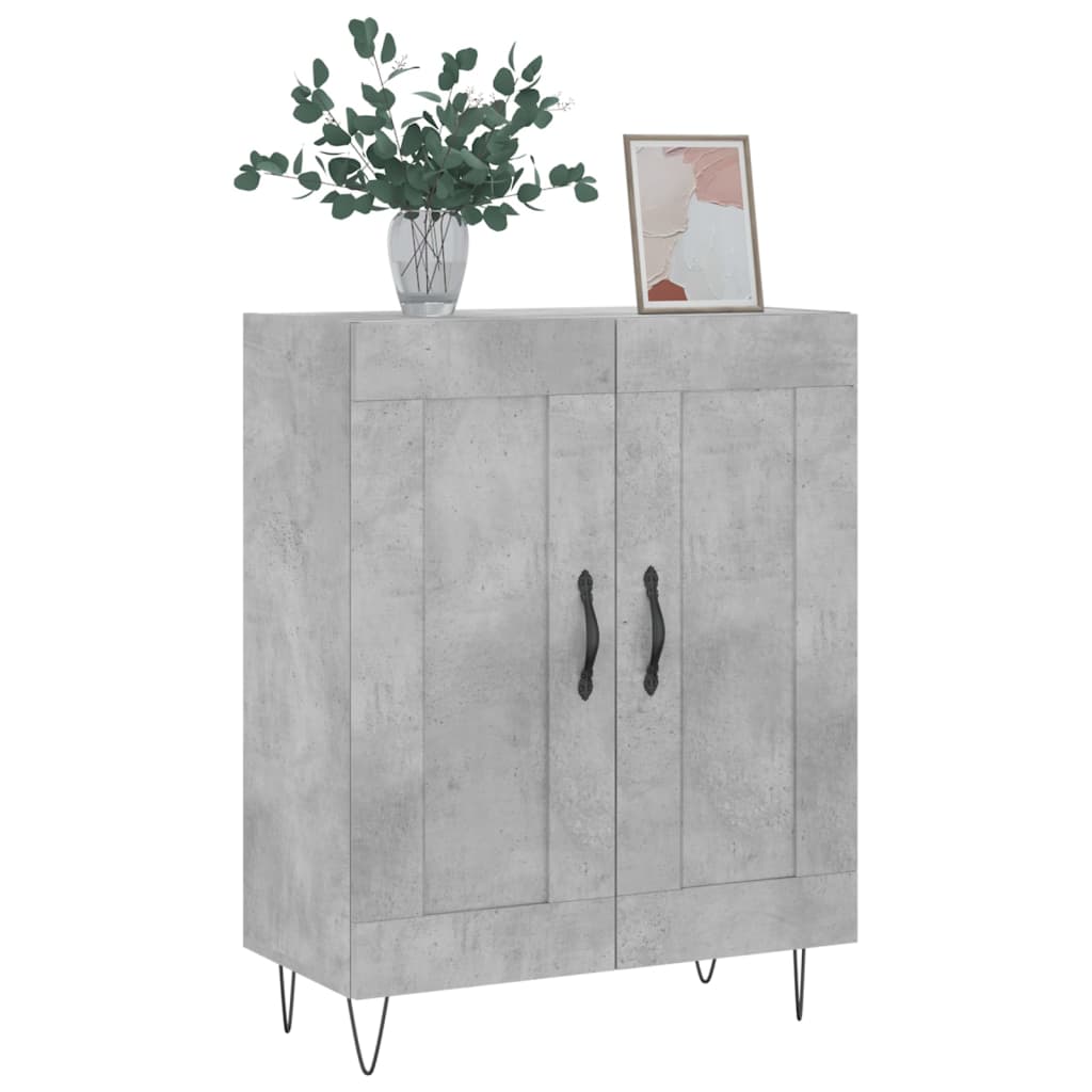 skænk 69,5x34x90 cm konstrueret træ betongrå
