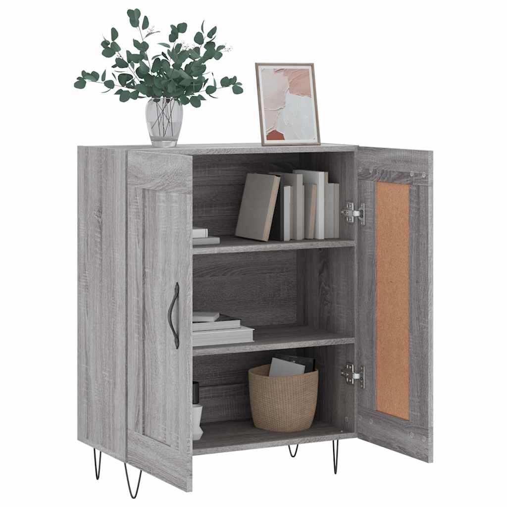 skænk 69,5x34x90 cm konstrueret træ grå sonoma-eg