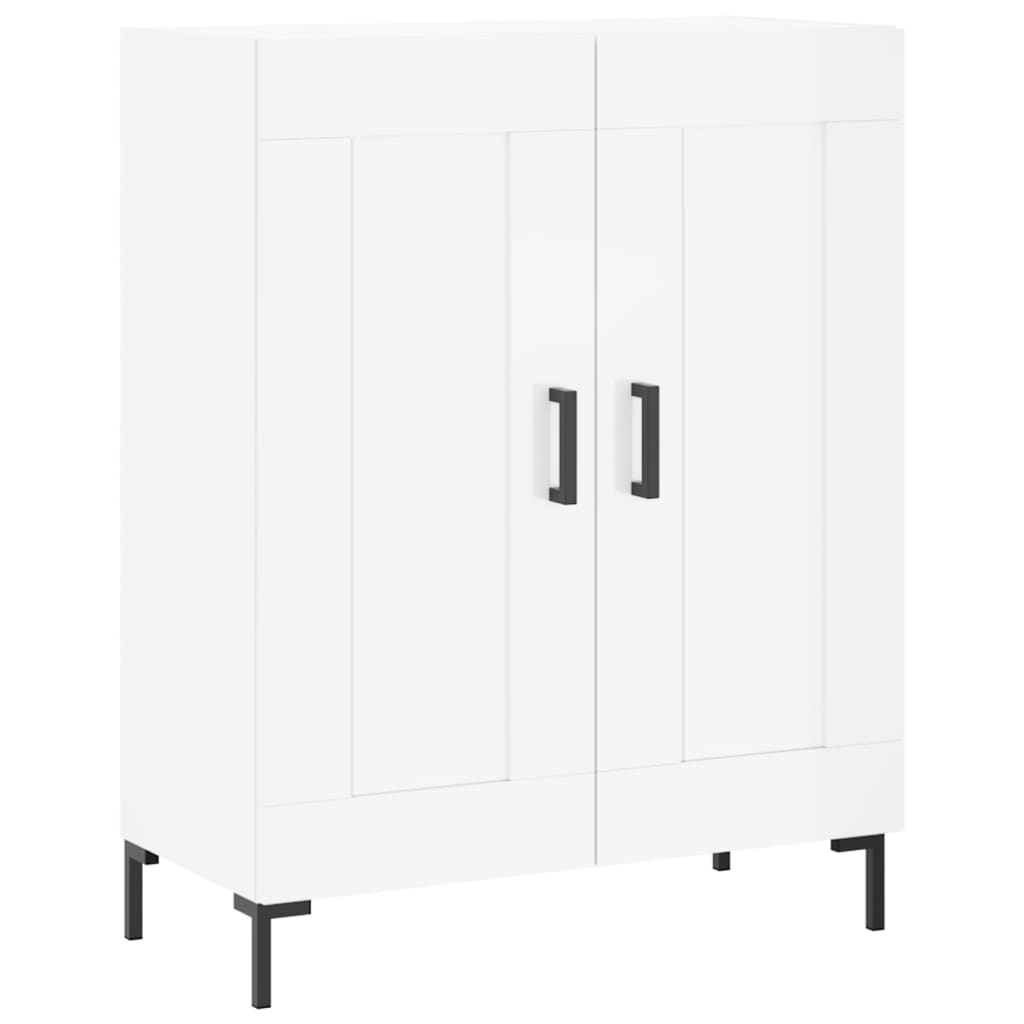 skænk 69,5x34x90 cm konstrueret træ hvid højglans