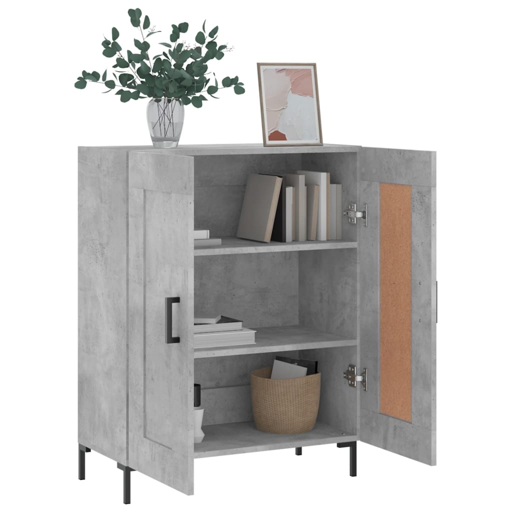 skænk 69,5x34x90 cm konstrueret træ betongrå