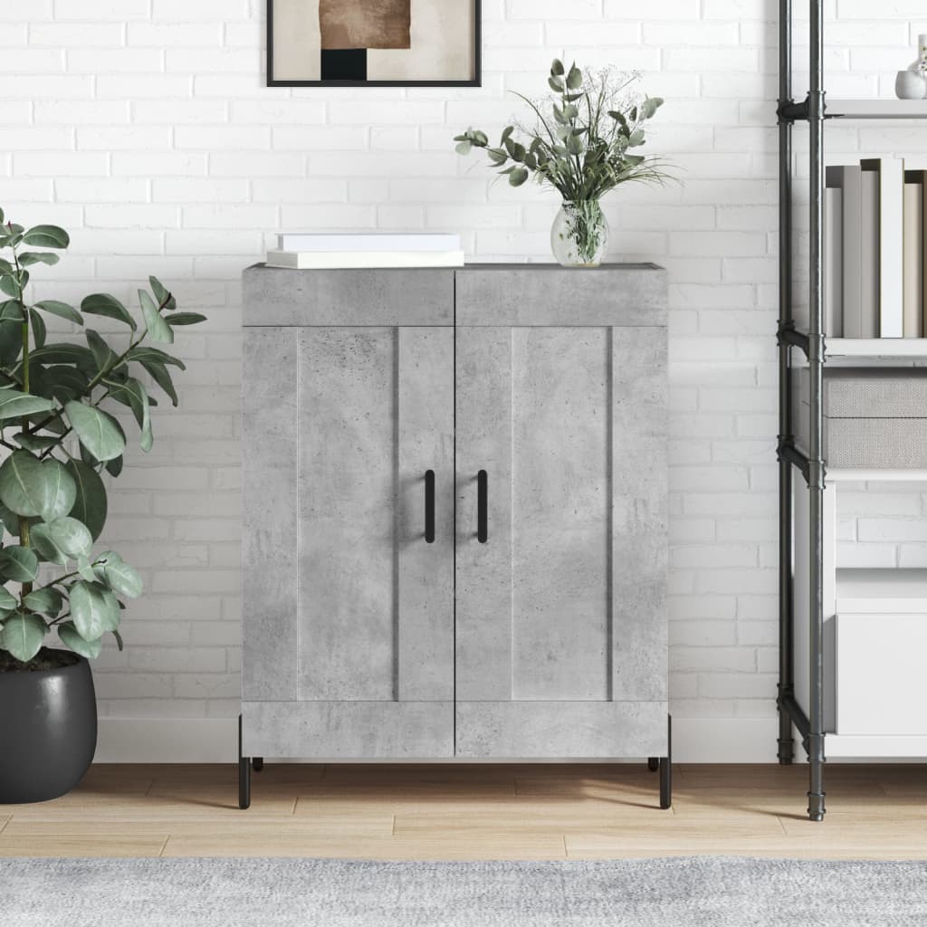 skænk 69,5x34x90 cm konstrueret træ betongrå