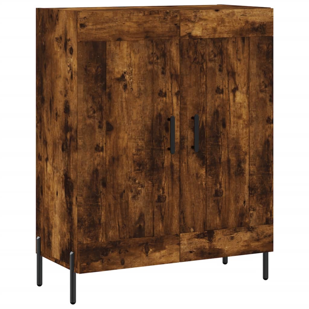 skænk 69,5x34x90 cm konstrueret træ røget egetræsfarve