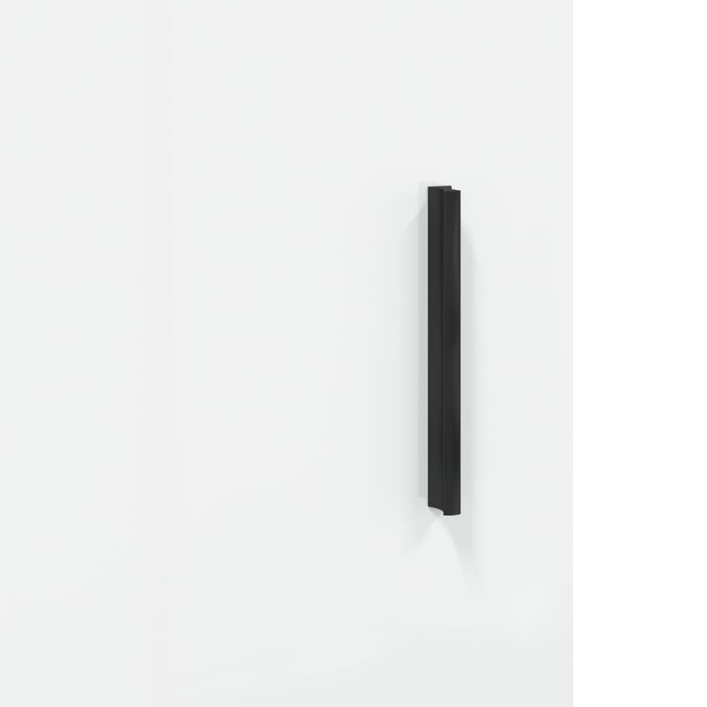 skænk 69,5x34x90 cm konstrueret træ hvid højglans