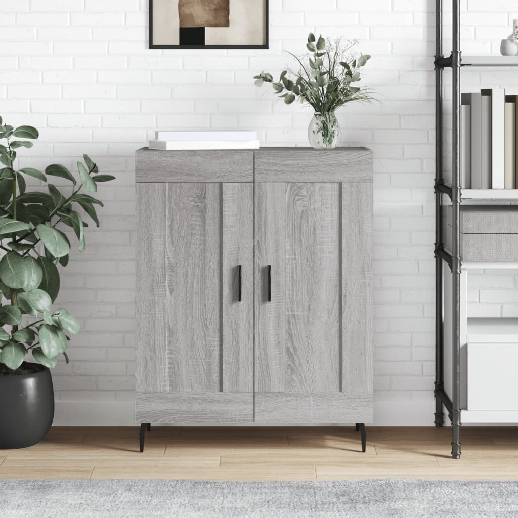 skænk 69,5x34x90 cm konstrueret træ grå sonoma-eg