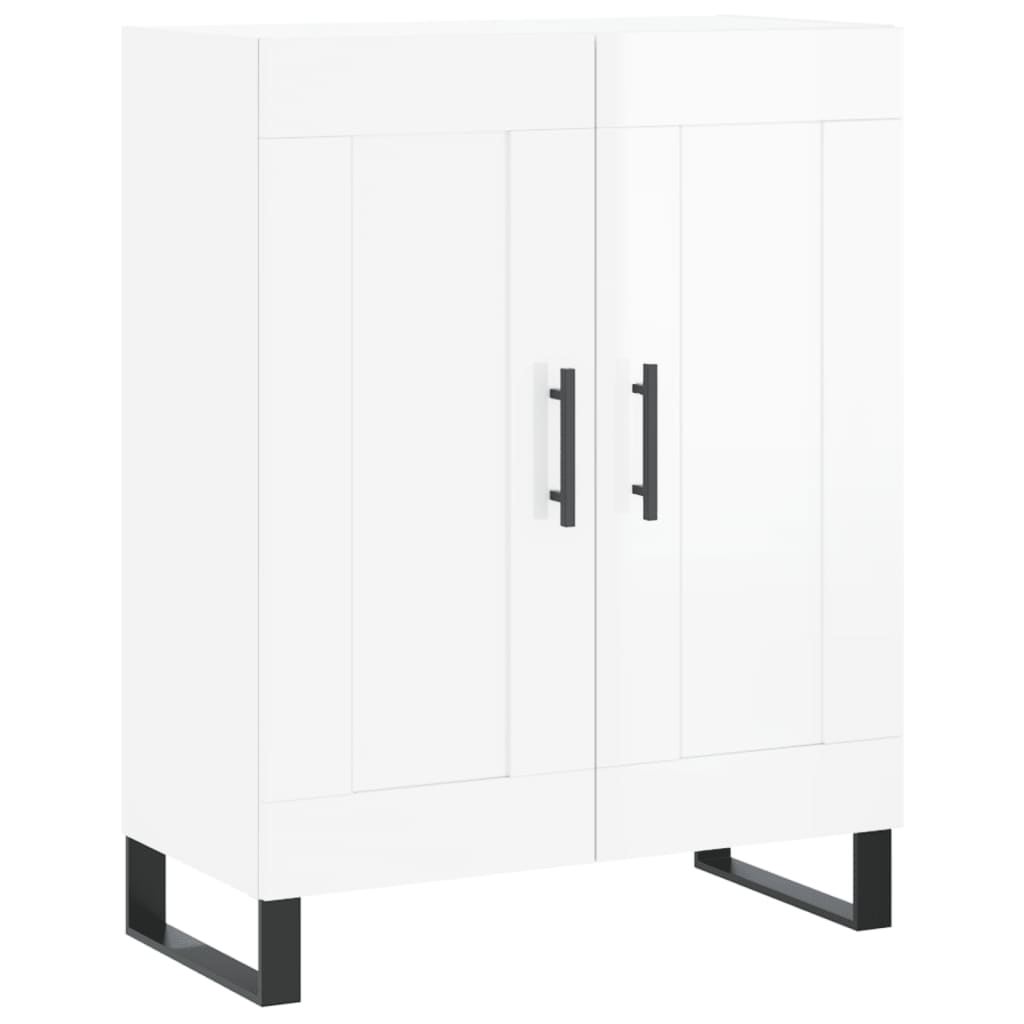 skænk 69,5x34x90 cm konstrueret træ hvid højglans