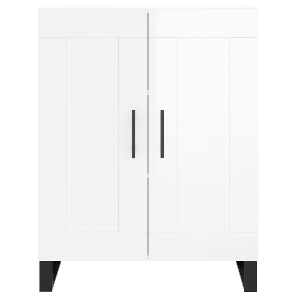 skænk 69,5x34x90 cm konstrueret træ hvid højglans