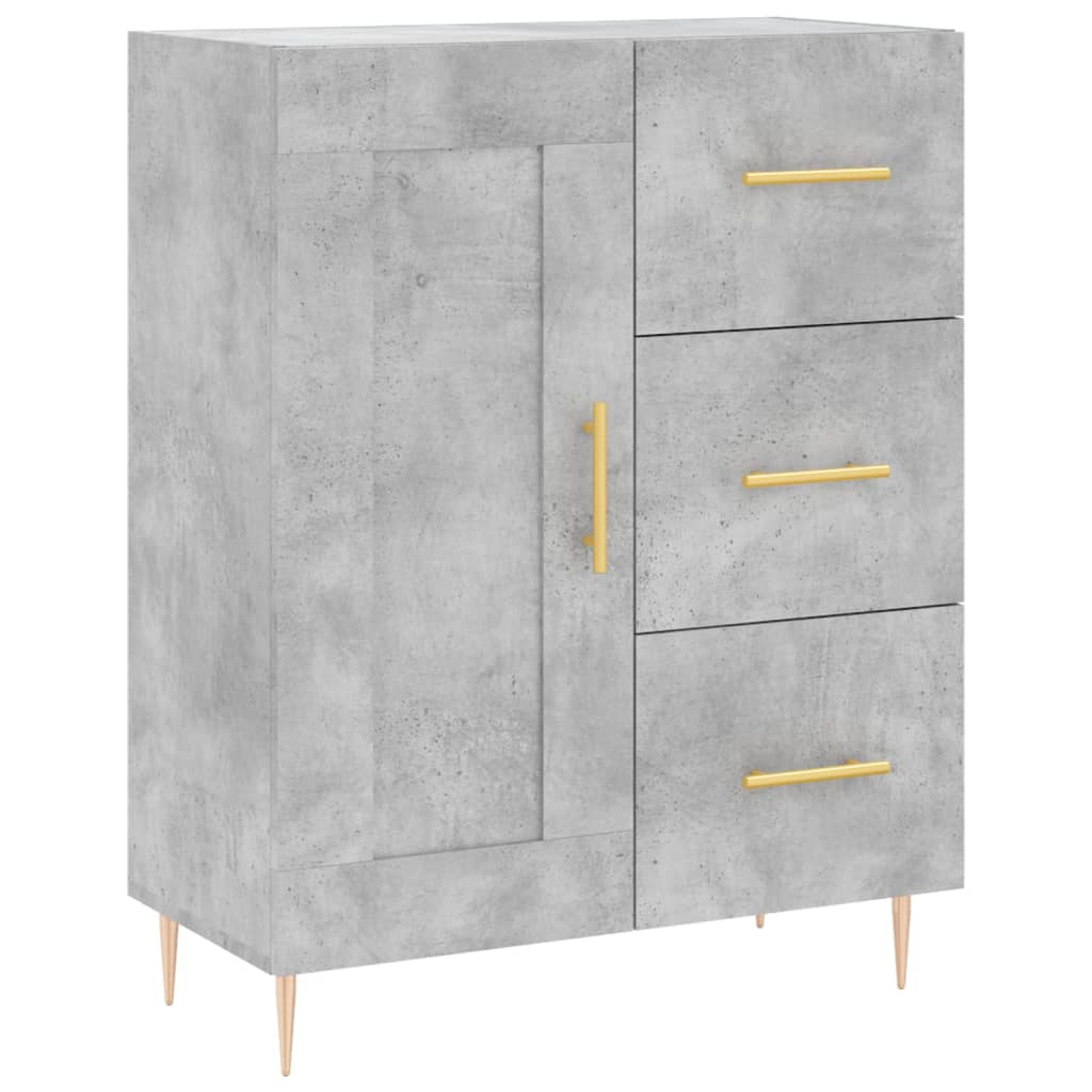 skænk 69,5x34x90 cm konstrueret træ betongrå