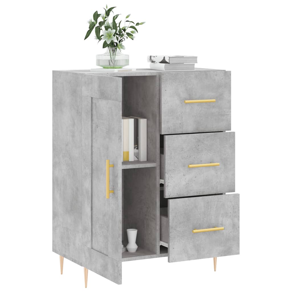 skænk 69,5x34x90 cm konstrueret træ betongrå