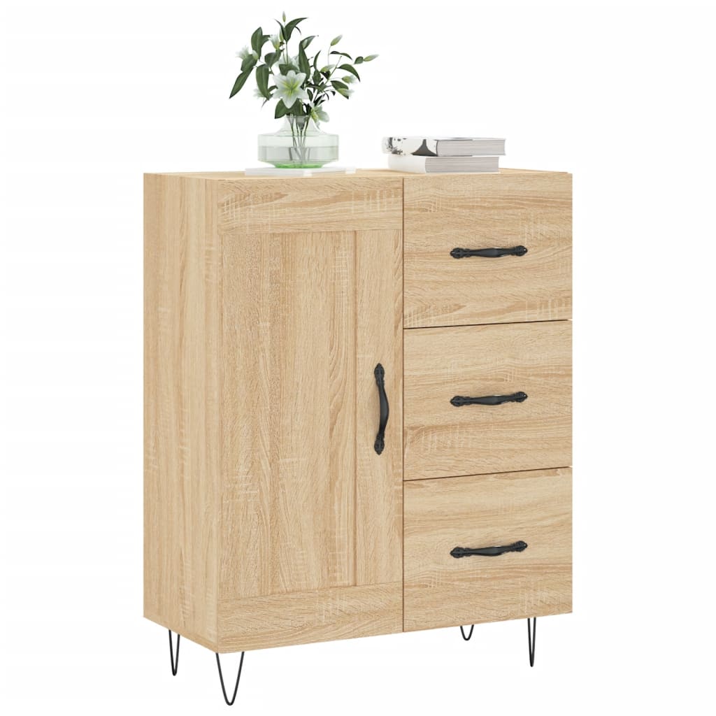 skænk 69,5x34x90 cm konstrueret træ sonoma-eg