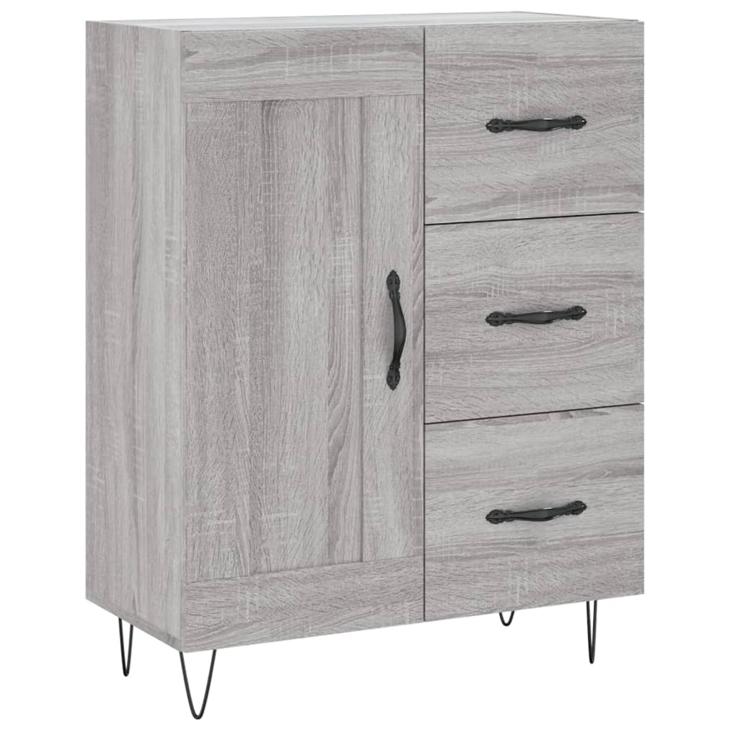 skænk 69,5x34x90 cm konstrueret træ grå sonoma-eg
