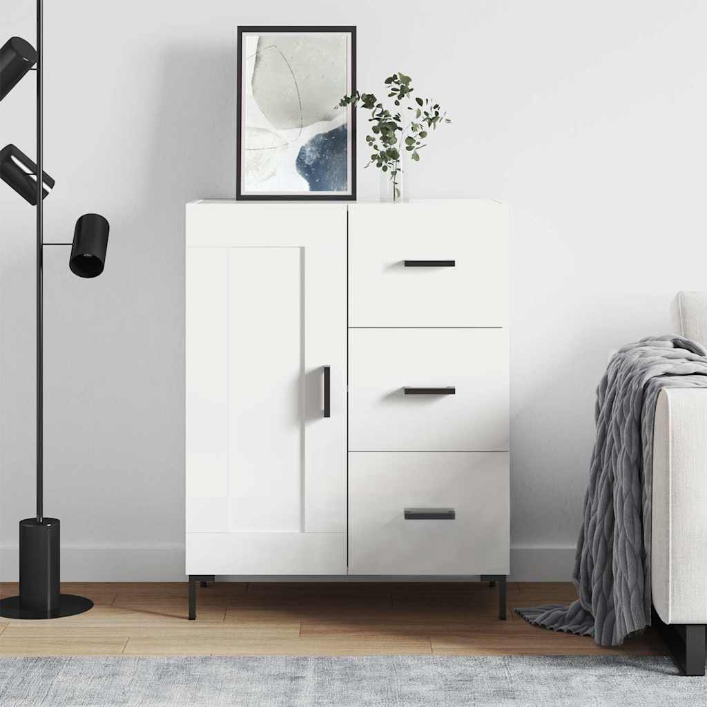 skænk 69,5x34x90 cm konstrueret træ hvid