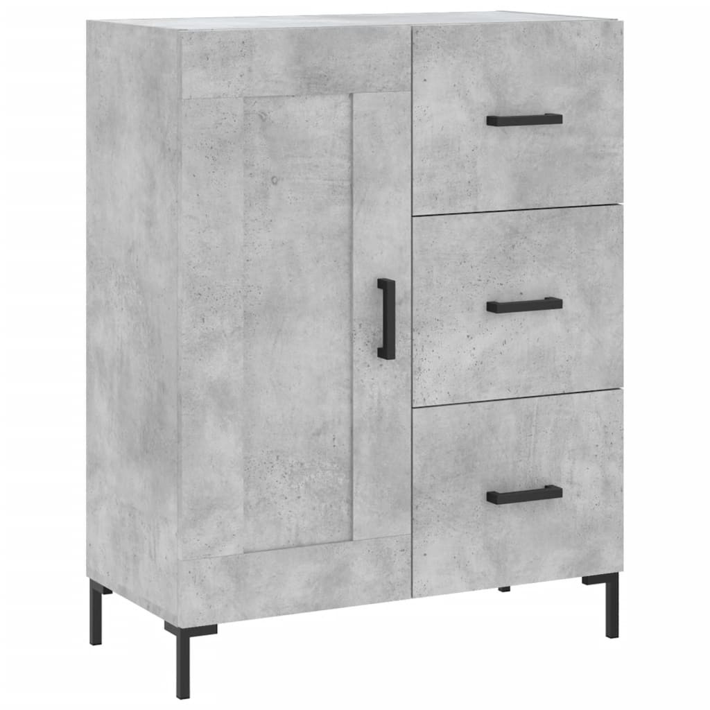 skænk 69,5x34x90 cm konstrueret træ betongrå