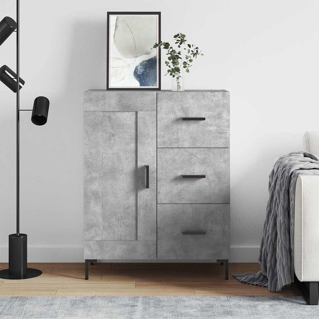 skænk 69,5x34x90 cm konstrueret træ betongrå