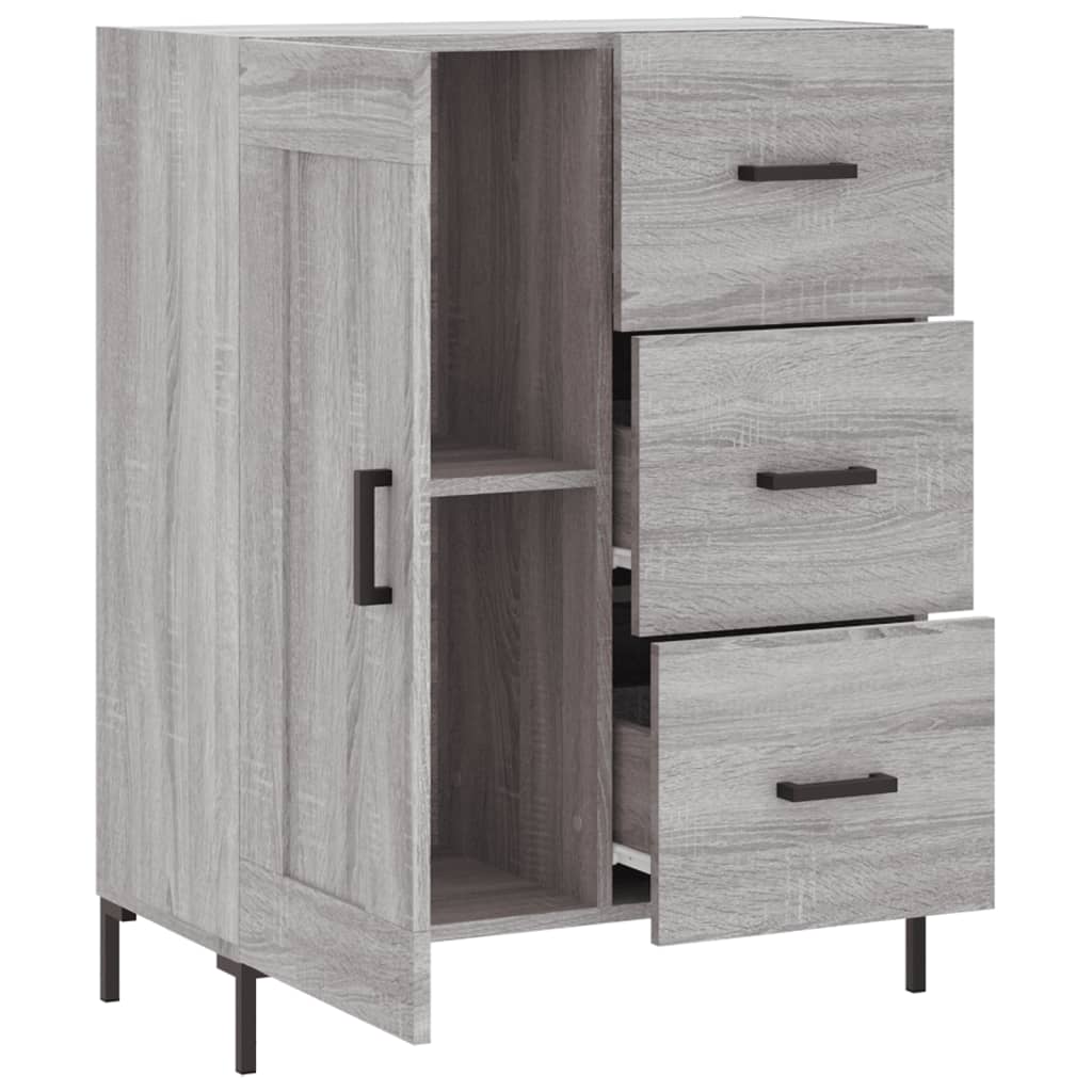 skænk 69,5x34x90 cm konstrueret træ grå sonoma-eg